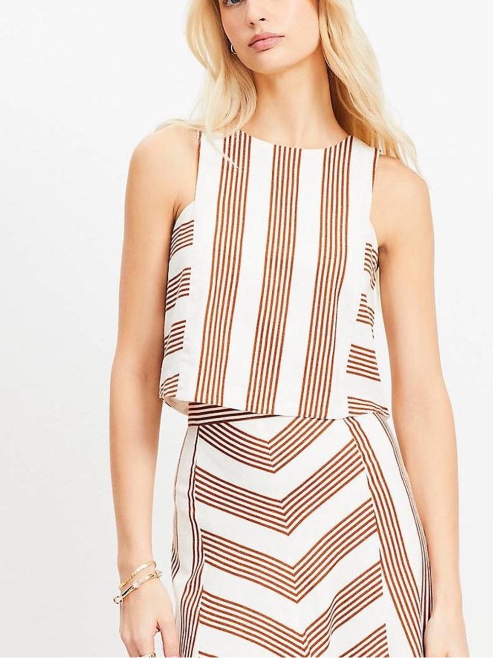 LOFT Striped Sleeveless Top